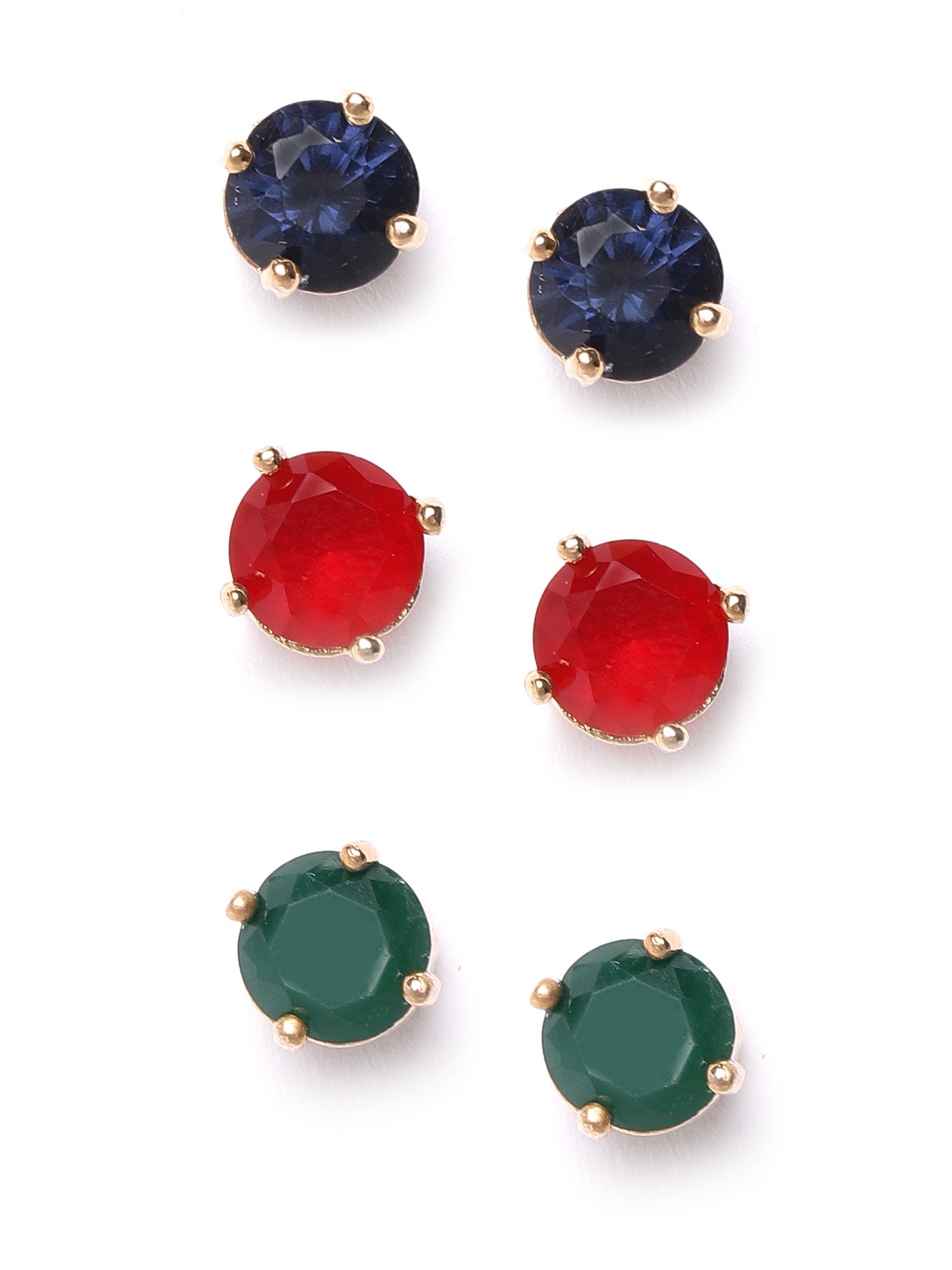 YouBella American Diamond Jewellery Multi-Color Interchangeable Triangular Shaped Earrings for Girls and Women : Best Rakhi Gift Jewellery (6 in 1 Triangle)